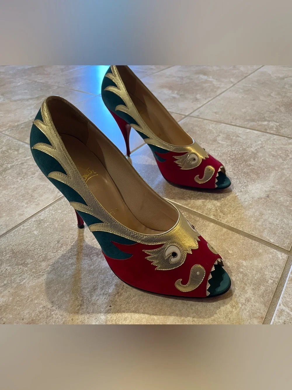 Christian Louboutin Chinese Dragon Heel Shoes